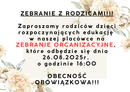 ZEBRANIE Z RODZICAMI!!!